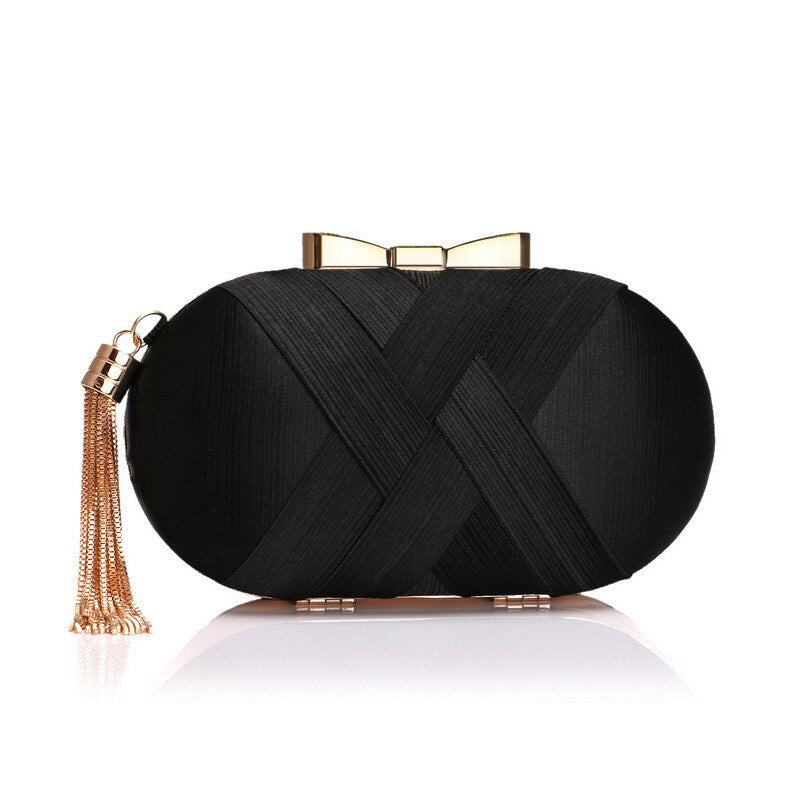 Fashion Women Bag Tassel Metal Small Day Clutch Purse Handbags Chain Shoulder Lady Evening Bags Key Phone Pocket Bags - ebowsos