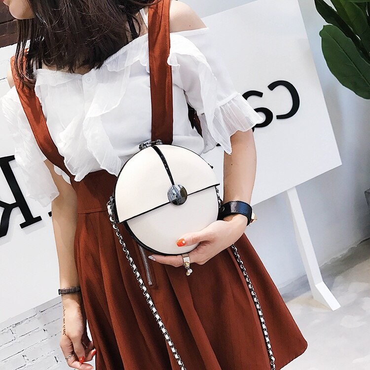 Fashion Women Chain Bag Lady Messenger Bag Small Round Bag Spring Summer Cute Mini Shoulder Bags - ebowsos