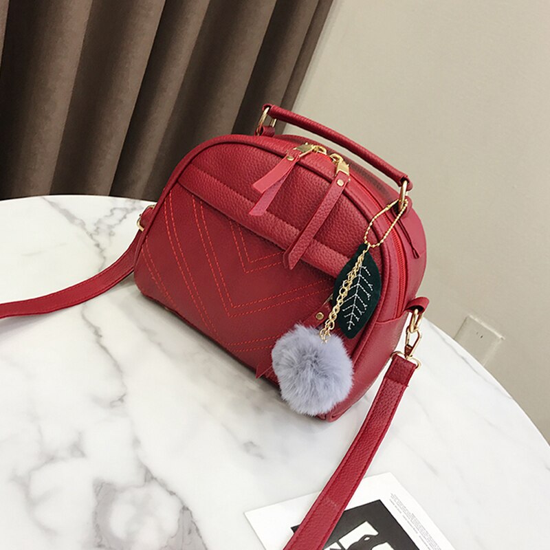 Fashion Women Handbag PU Women Messenger Bags With Ball Toy Bolsa Female Shoulder Bags Ladies Party Handbags New - ebowsos