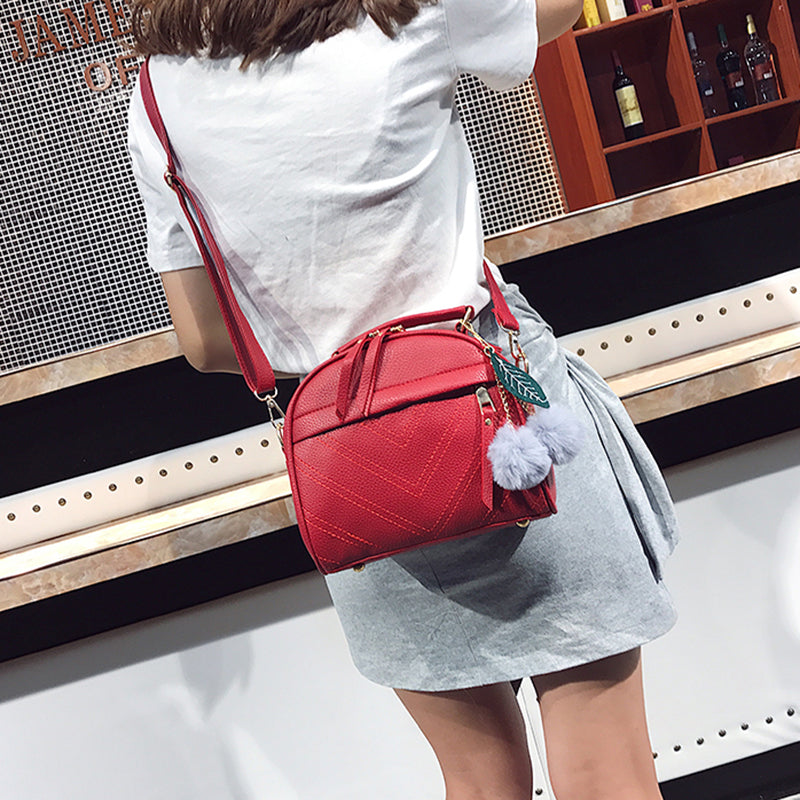 Fashion Women Handbag PU Women Messenger Bags With Ball Toy Bolsa Female Shoulder Bags Ladies Party Handbags New - ebowsos