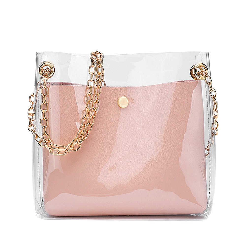 Fashion Women Mini Small Shoulder Bag Clear Transparent Girls Cute Composite Bag Female Handbags - ebowsos