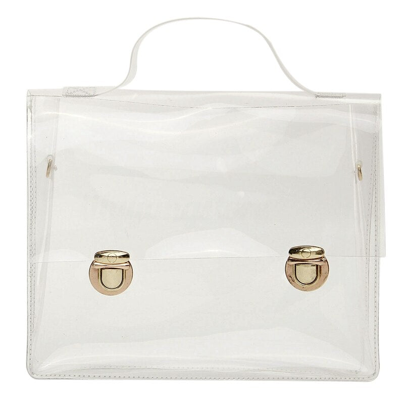 Fashion Women Pvc Transparent Clear Handbag Tote Shoulder Crossbody Beach Bags, #1 - ebowsos