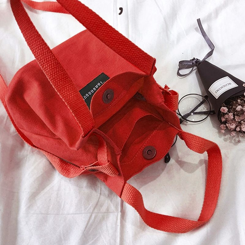 Fashion Women's Canvas Handbag Shoulder Bag Tote Purse Cute Travel Bucket bag - ebowsos