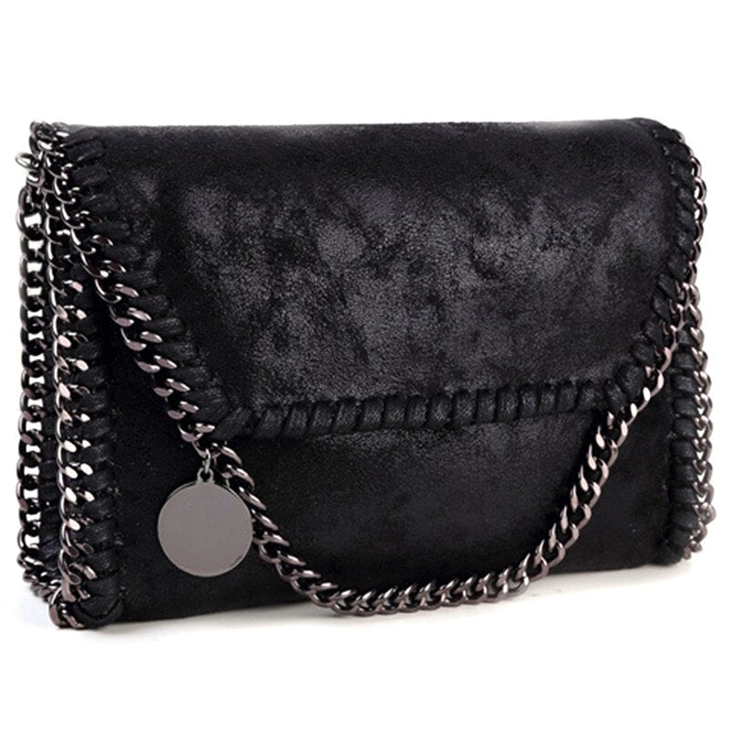 Fashion Womens Design Chain Detail Cross Body Bag Ladies Shoulder Bag Clutch Bag Luxury Evening Bags - ebowsos