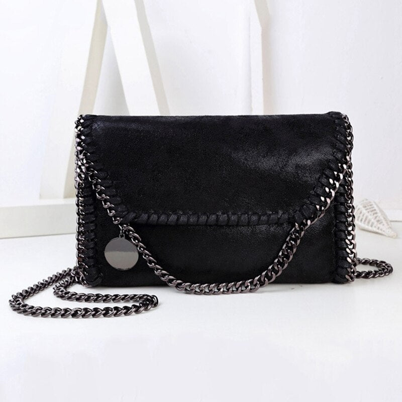 Fashion Womens Design Chain Detail Cross Body Bag Ladies Shoulder Bag Clutch Bag Luxury Evening Bags - ebowsos