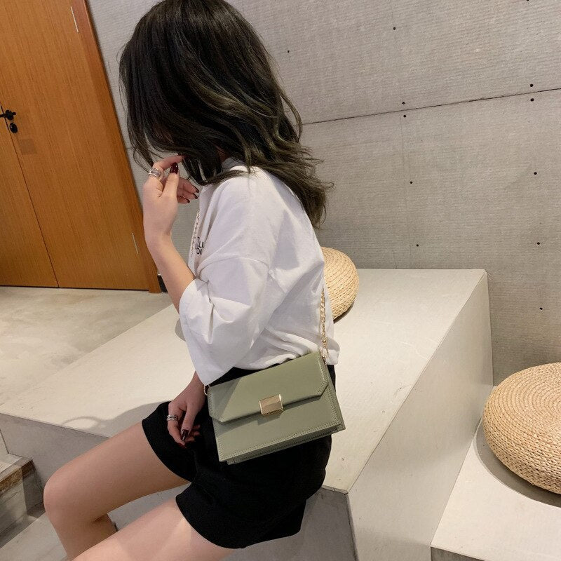 Foreign Air Small Bag Female Shoulder Bag Fashion Chain Wild Diagonal Small Square Bag - ebowsos