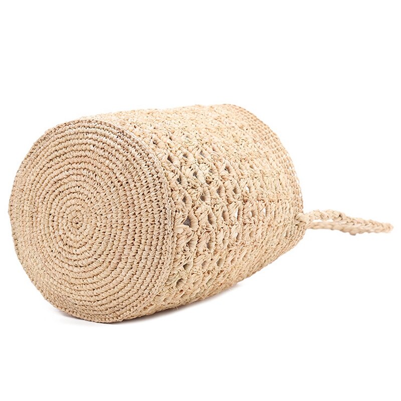 French Style Bucket Bag Fashion Straw Bag For Women Popular Beach Bag Summer Woven Tote Ladies Cute Travel Clutch - ebowsos