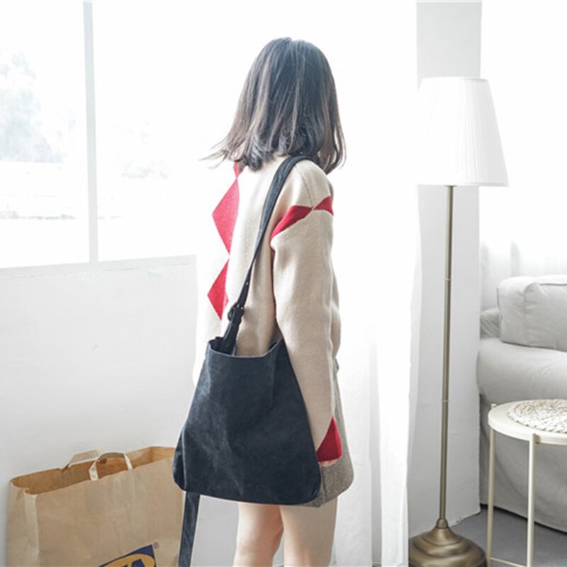 Fresh Korean Over Shoulder Bags Women Crossbody Handbags Bag Adjustable shoulder strap Ladies Messenger Bags(Black) - ebowsos