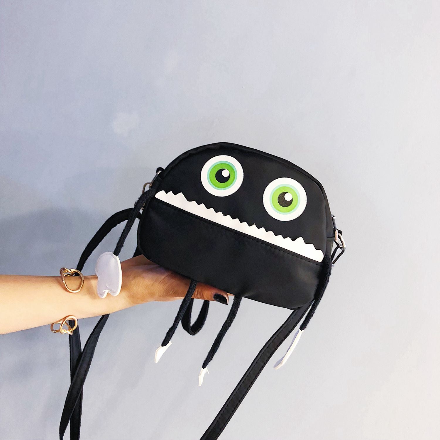 Funny Cartoon Robot Messenger Bags Casual Shoulder Bag Wrist Strap Handbag Crossbody Bags for Women - ebowsos