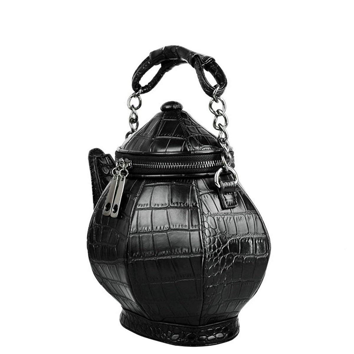 Funny Gothic Purse Teapot Shaped Crossbody Handbag Top-Handle Tote Women'S Shoulder Bags - ebowsos