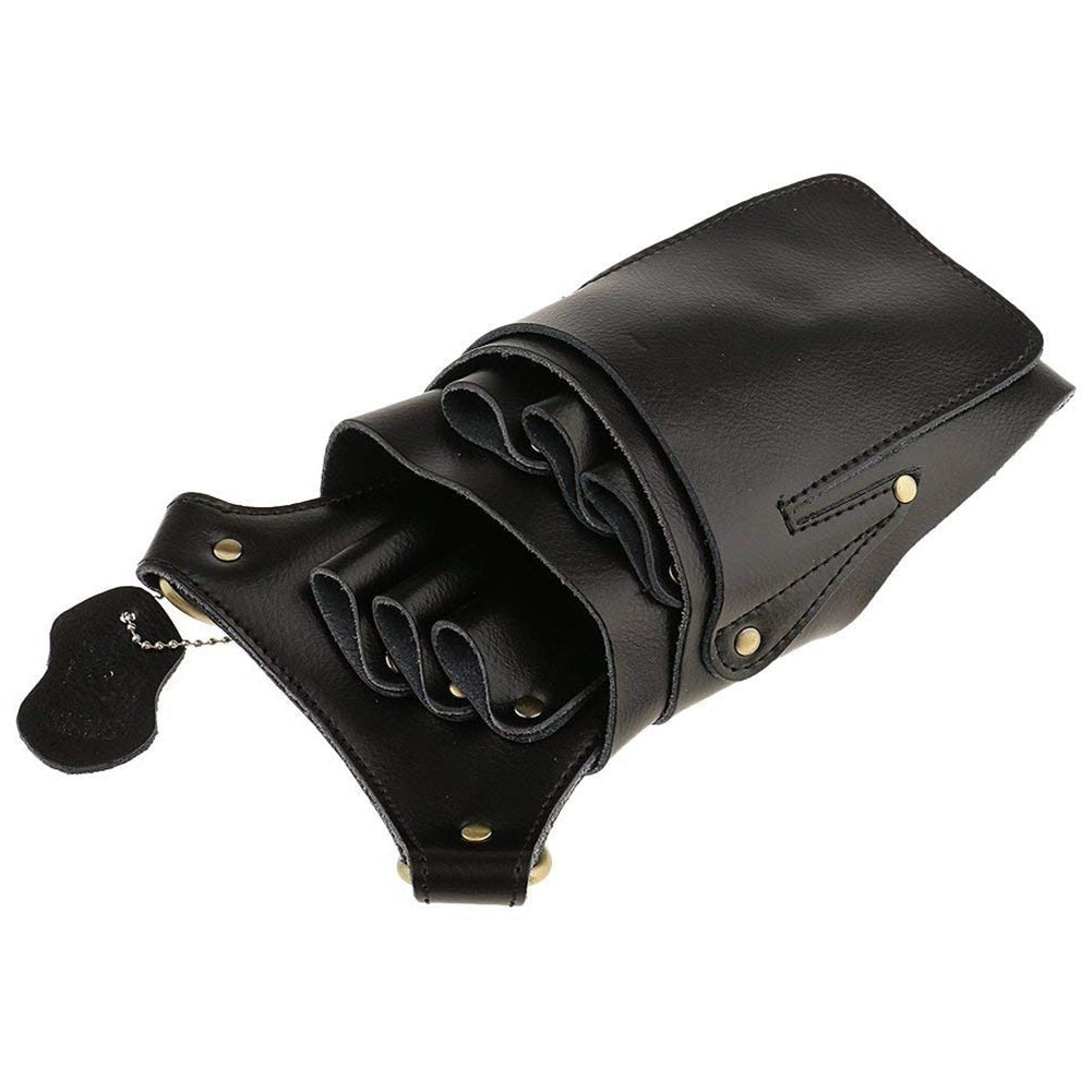 Genuine Leather Bag Case with Adjustable Strap Belt for Storing Hairdressing Tools Scissors Clips Holster Combs High Capa - ebowsos