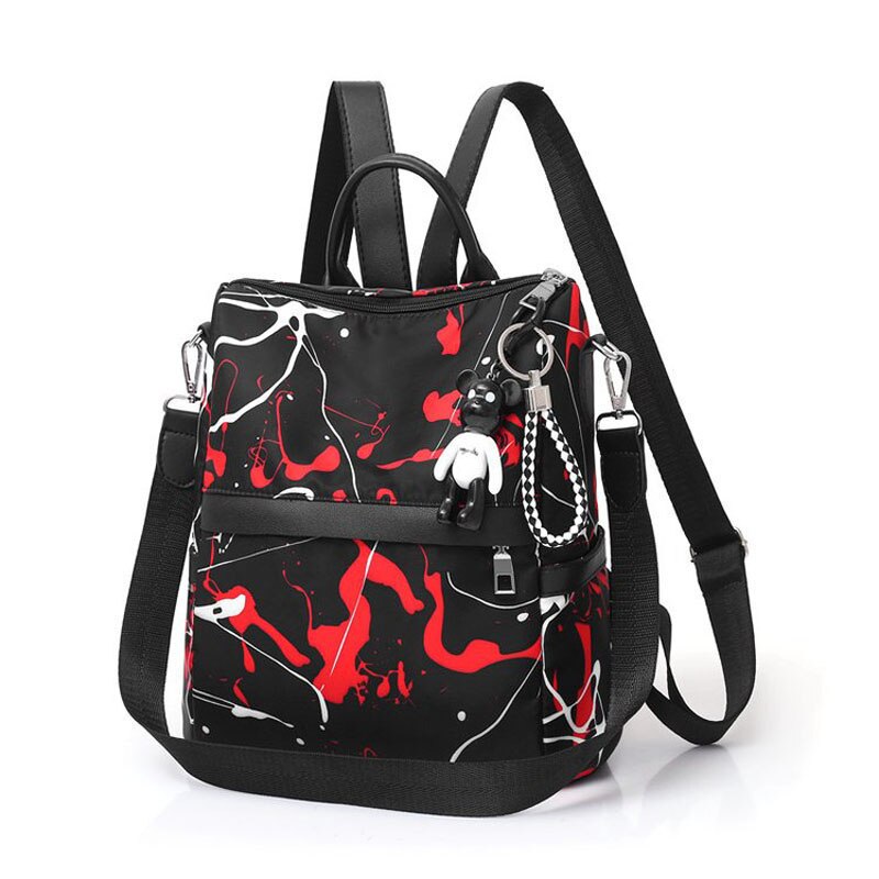 Graffiti Style Women'S Backpack Youth Bag Large Simple Oxford Cloth Backpack - ebowsos