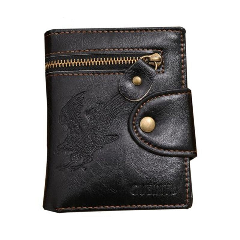 Gubintu Men's New Fashion High Quality Mini Zipper Wallet Male Pu Leather Card Cash Receipt Bags Holder Boys Clutch Purse - ebowsos