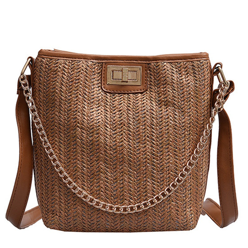 Hand-Woven Women Straw Bag Ladies Small Shoulder Bags Bohemia Beach Bag Crossbody Bags Travel Handbag Tote - ebowsos