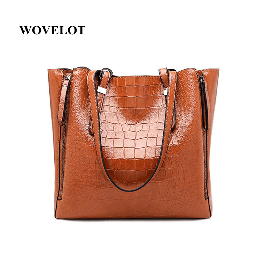 Handbags Women Bags Designer PU Leather Handbags Bags For Women 2018 Large Hand Bag Bolsa Feminina Top-handle Bags(Brown) - ebowsos