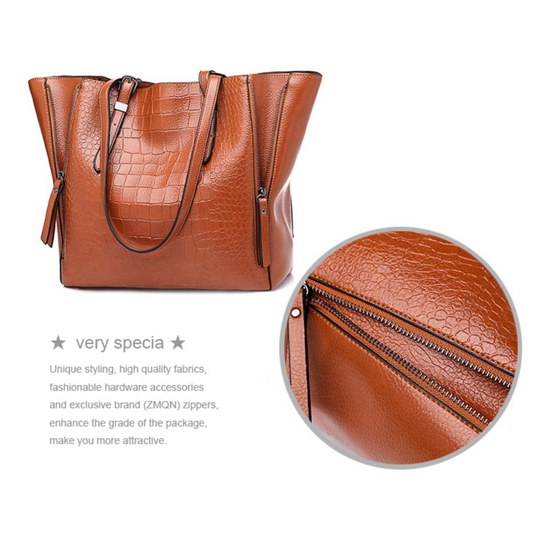 Handbags Women Bags Designer PU Leather Handbags Bags For Women 2018 Large Hand Bag Bolsa Feminina Top-handle Bags(Brown) - ebowsos