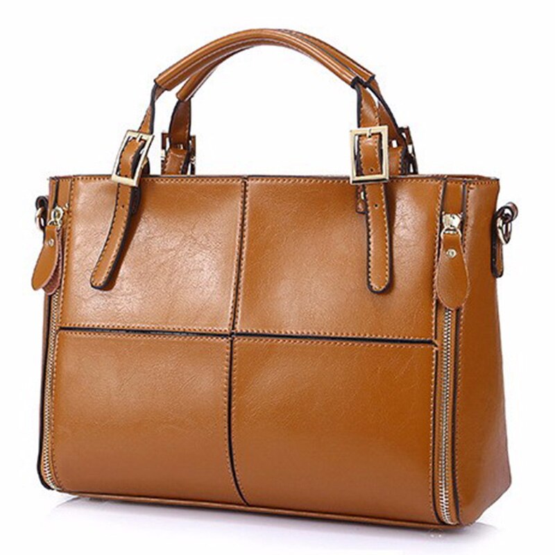 Handbags Women Bags Designer Split Leather Bags Women Handbag Top-Handle Bags Female Shoulder Bags - ebowsos