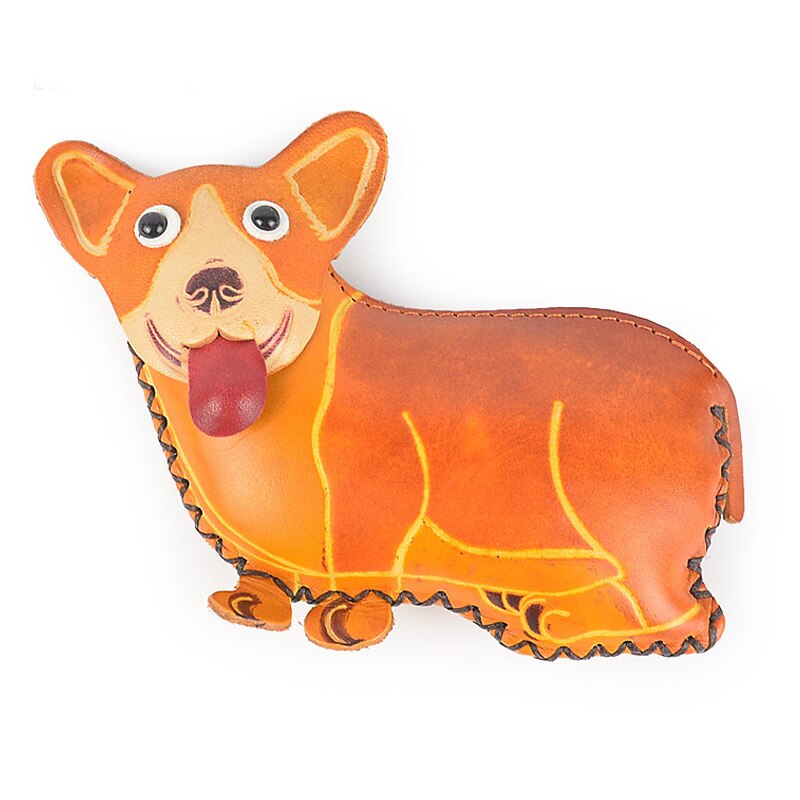 Handmade imitation leather Hand Bag Simple Fashion Personality Cute Cartoon dog Purse (Color: red) - ebowsos