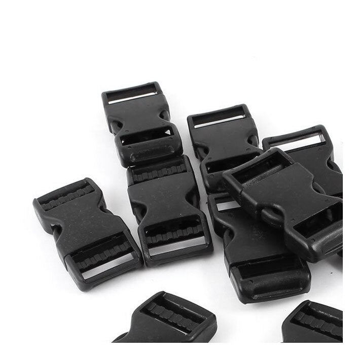 Hard Plastic Buckle Backpack Closure Fast 10 pieces Black - ebowsos