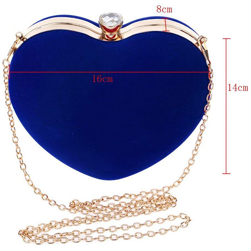 Heart Shape Clutch Bag Messenger Shoulder Handbag Tote Evening Bag Purse,blue - ebowsos