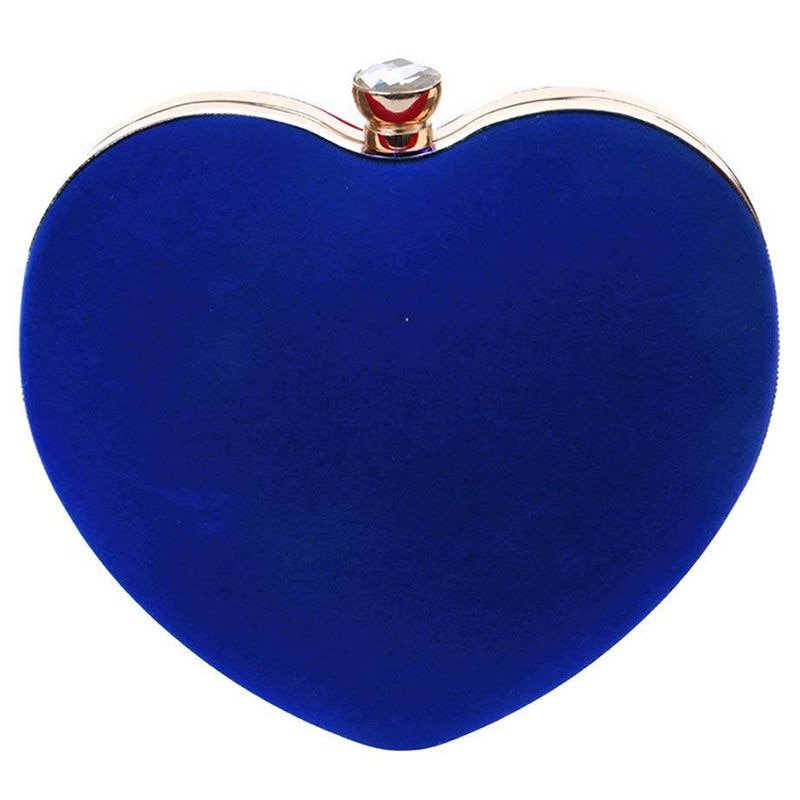 Heart Shape Clutch Bag Messenger Shoulder Handbag Tote Evening Bag Purse,blue - ebowsos