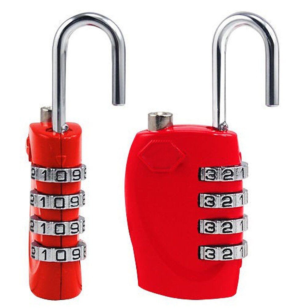 Hot 2 New Silver 4 Dial TSA Combination Padlock Resettable Luggage Travel Lock Safe - ebowsos