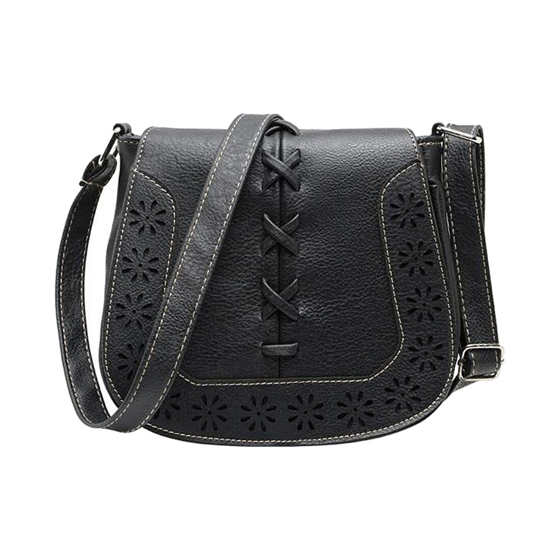 Hot Fashion Women Leather Handbags Retro Hollow Out Crossbody Shoulder Bag Hollow Out Lady Vintage Bag bags Black - ebowsos