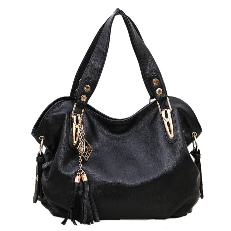 Hot Luxury Ladies PU Leather Shoulder Bag Satchel Cross Body Tote Handbag Black - ebowsos