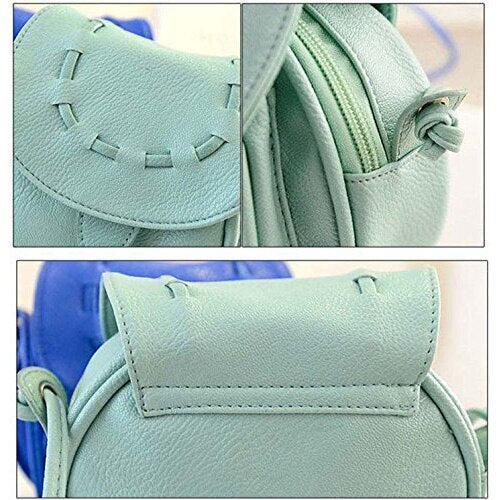 Hot New Fashion Mini Travel bag Shoulder bag PU Leather Messenger Bag Ladies Drawstring Bag (Black) - ebowsos