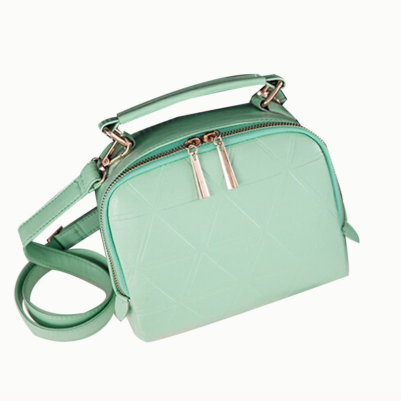 Hot New Fashion Women Solid PU Leather Handbag High Quality Chain Shoulder Lady Messenger Bag Candy Color Cross body Bags - ebowsos