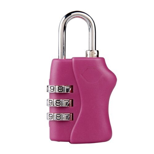 Hot StylePink TSA 3 Digit Combination Travel SuitCase Luggage Padlock Lock - ebowsos