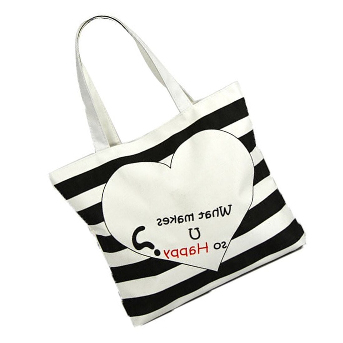 Hot Women Fashion Canvas Shopping Handbag Heart-shaped pattern Shoulder Bags - ebowsos