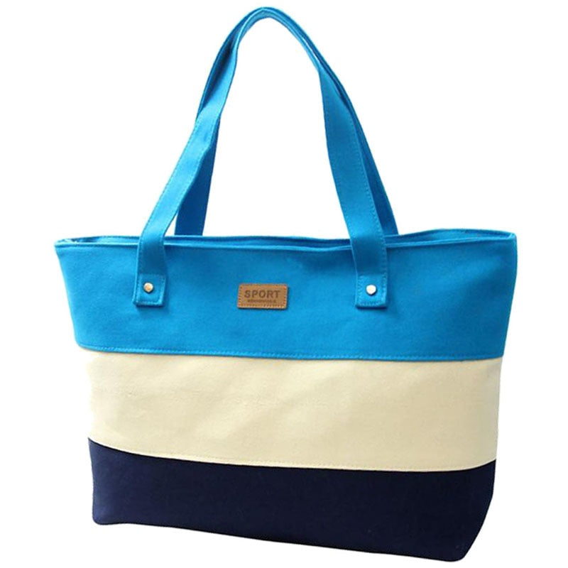 Hot Women's fashion Leisure canvas handbag Blue - ebowsos