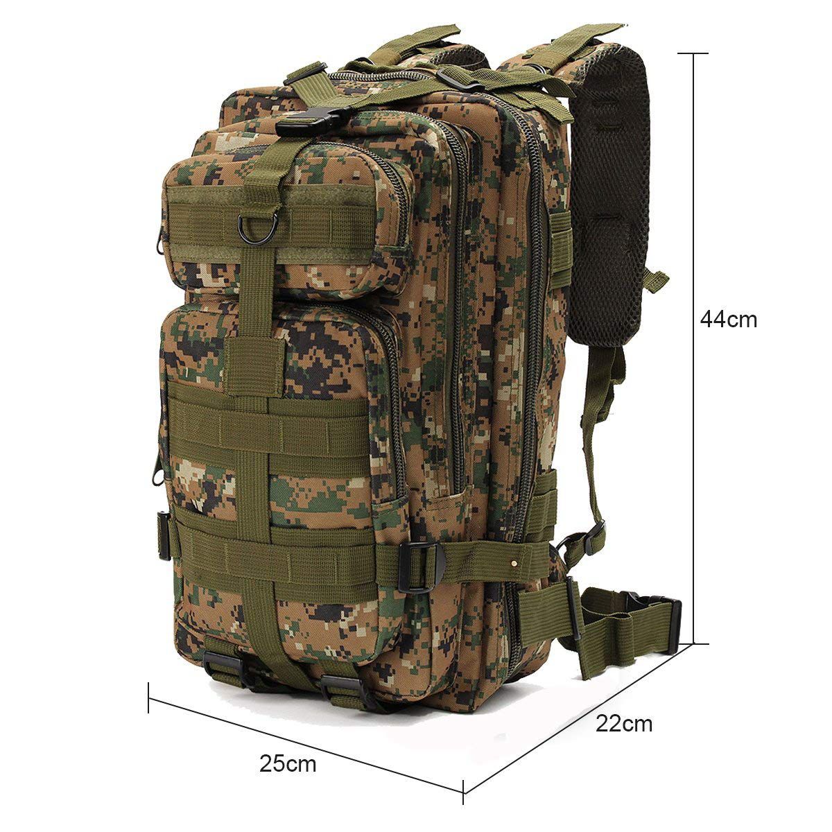 INDEPMAN Waterproof Nylon 3P Backpack Daypacks Men Molle Outdoor Sports Rucksack for Hiking Camping Trekking - ebowsos