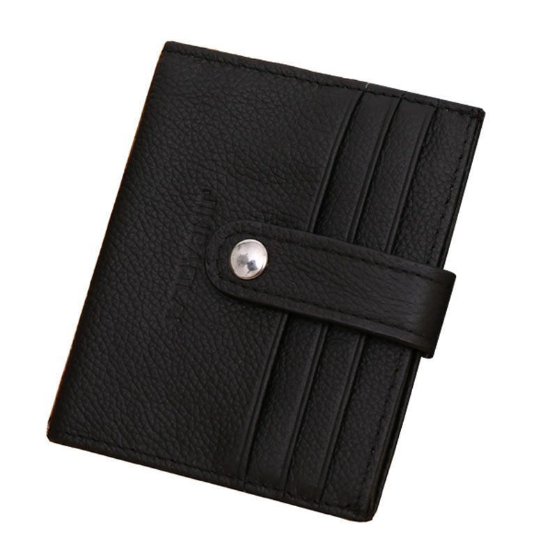 JINBAOLAI New Hasp Leather Company Id Card Holders Black Coffee Slim Credit Card Holder For Unisex Designer(dark brown) - ebowsos