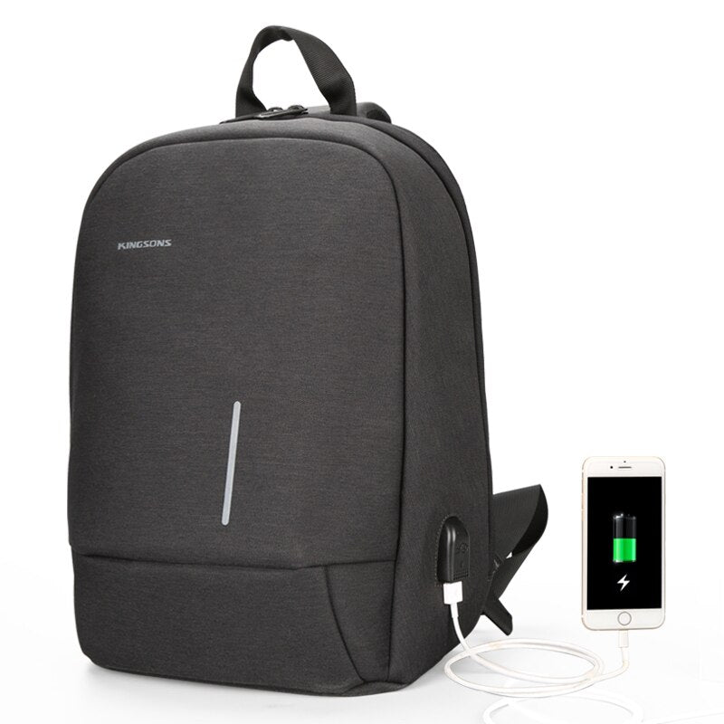 Kingsons 13.3 inch USB Recharging Chest Bag For Men Casual Crossbody Casual Style Travel Business Bag - ebowsos