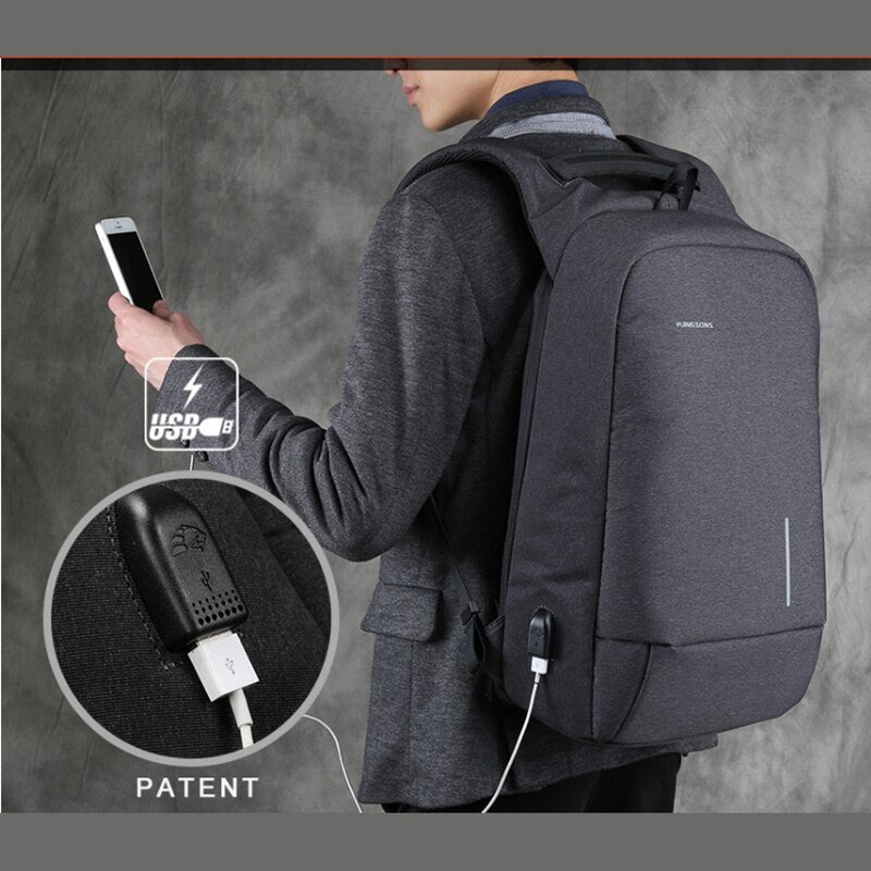Kingsons Anti-Theft Backpack USB and charging port Fashion Anti-Rain Laptop / Tablet PC Trolley - ebowsos