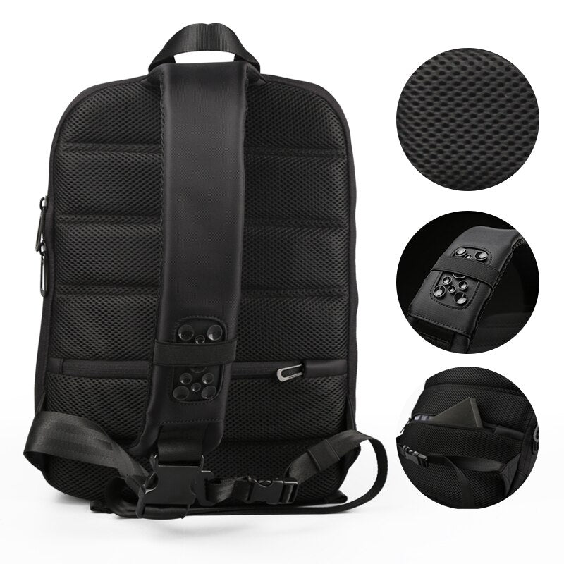 Kingsons Crossbody Bags for Men Messenger Chest Bag Casual Bag Anti-theft USB Charging Single Shoulder Strap Bags - ebowsos