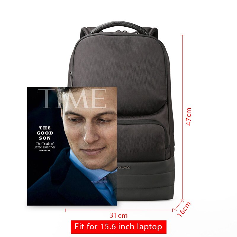 Kingsons Men Backpack 2.0 USB Recharging Water Repellent Laptop Backpacks Men Business Fashion Shoulder Bags Black Techno - ebowsos