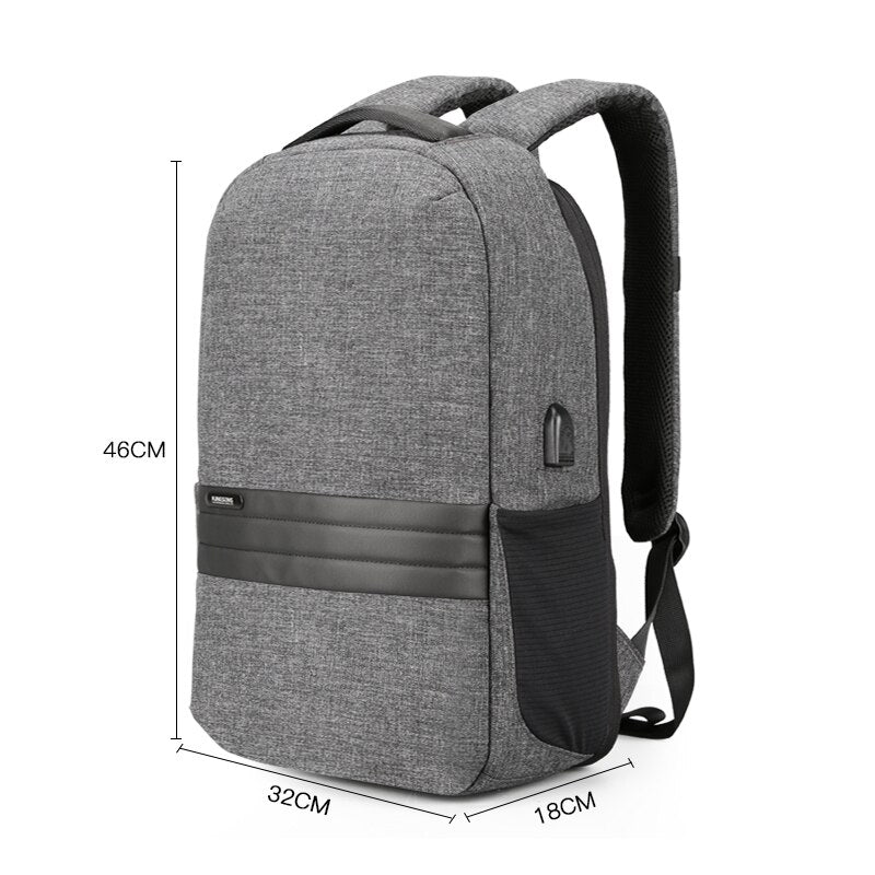 Kingsons Men Backpacks 15.6 inches Shoulder Bags in Men's Casual Daypack for Business Laptop Backpack USB Recharging Trav - ebowsos