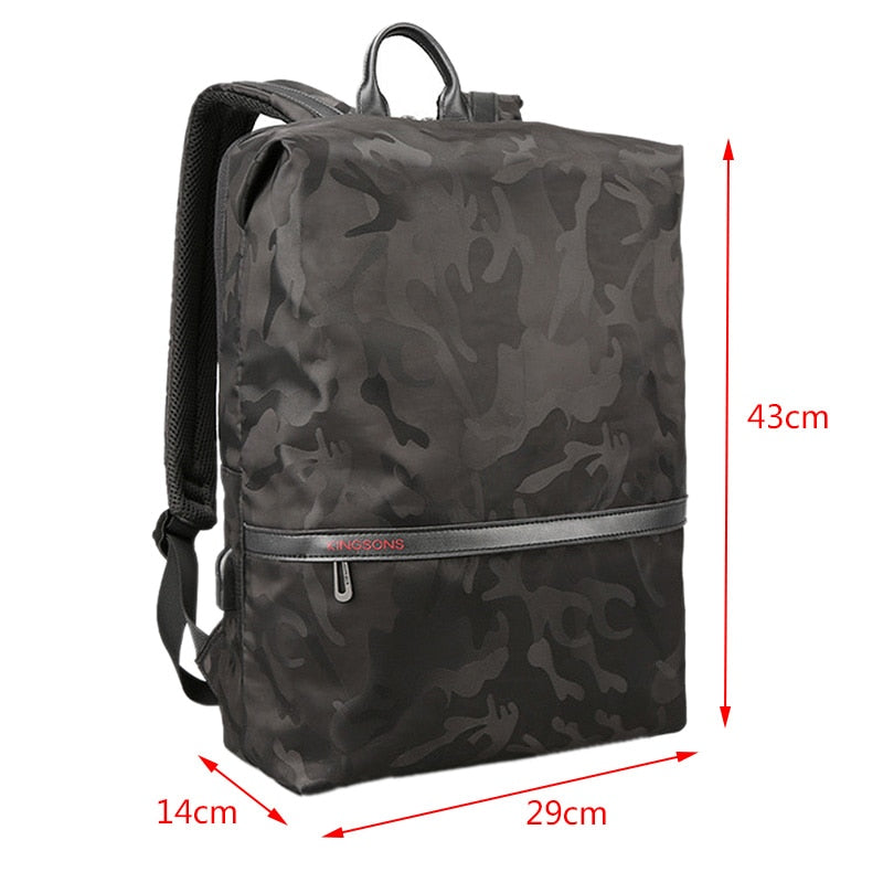 Kingsons Men Backpacks For 15.6 inches Laptop Backpack Large Capacity Women Shoulder Bags Student Casual Bag Water Repell - ebowsos