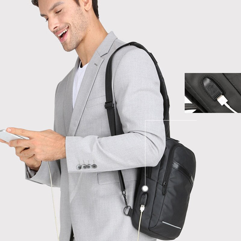 Kingsons Men Chest Bag in Men's Crossbady Bags Single Shoulder Strap Back pack Business Travel Casual Bags - ebowsos