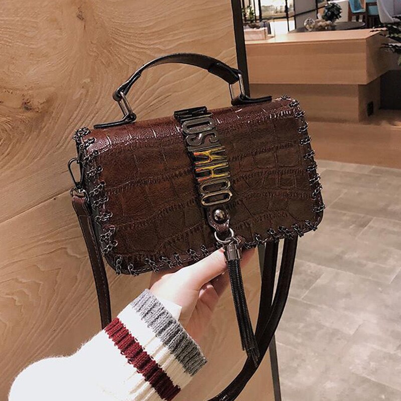 Korean Version Of The Simple Retro Small Square Bag Wild Simple Female Stone Pattern Shoulder Messenger Bag - ebowsos