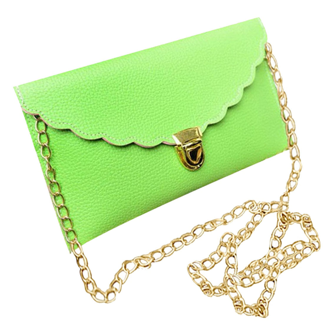 Ladies Handbag Imitation Leather Shoulder Bag Fashion Wallet Long Metal Chain Lady Handbag - ebowsos