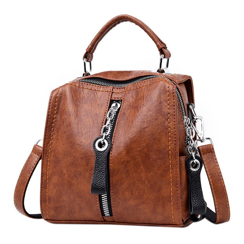 Leather Handbags Women Bags Fashion Shoulder Crossbody Bag For Women Multifunction Bag Big Tote - ebowsos
