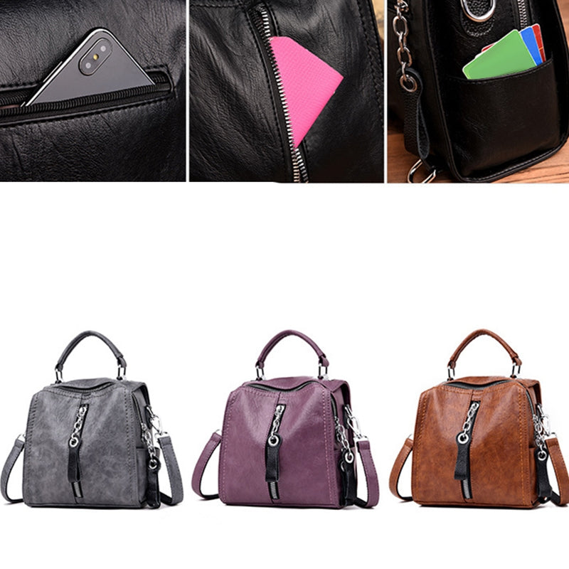 Leather Handbags Women Bags Fashion Shoulder Crossbody Bag For Women Multifunction Bag Big Tote - ebowsos