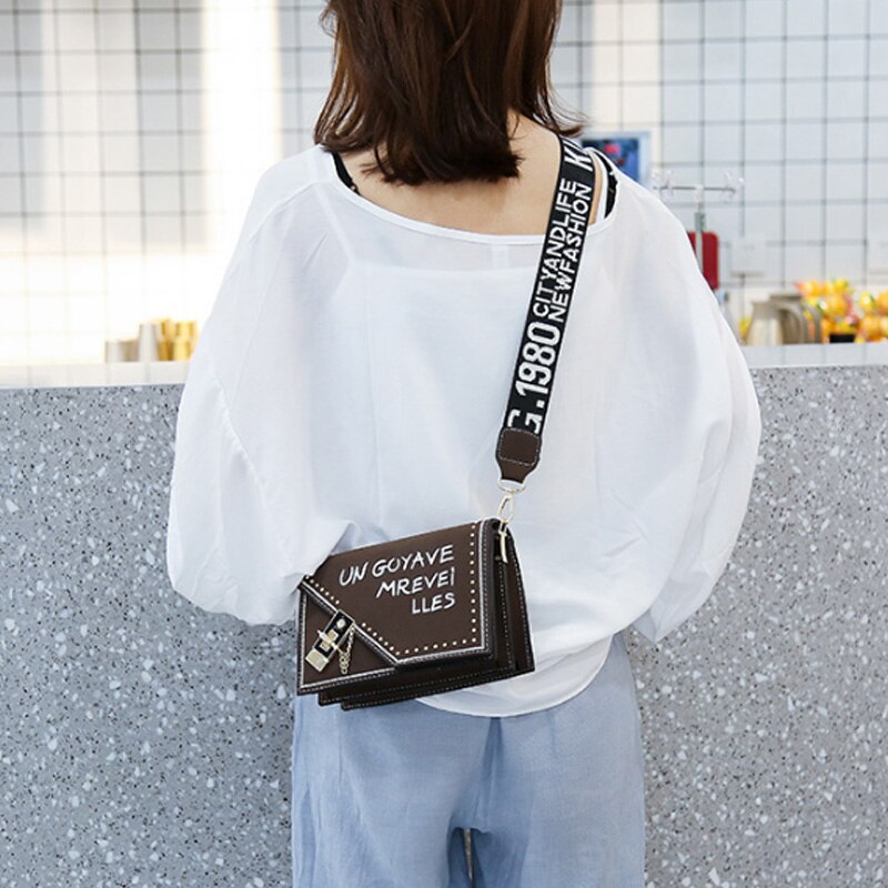 Letter Shoulder Messenger Bag Wild Casual Bag Vintage Small Bag Harajuku Shoulder Messenger Bag - ebowsos