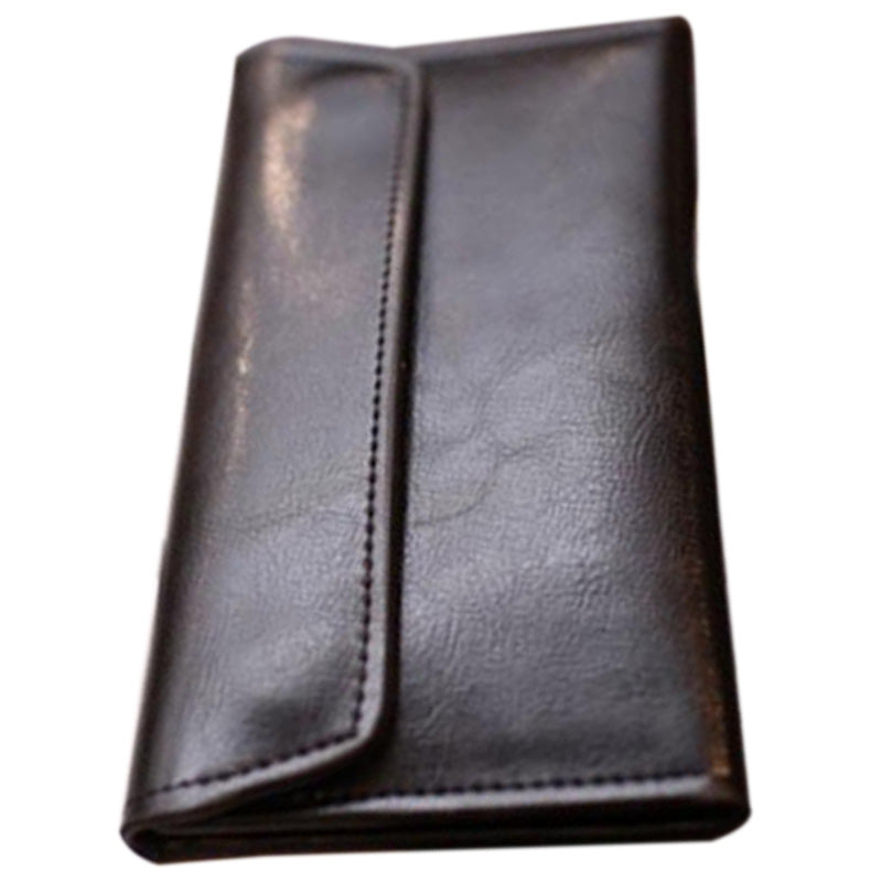 Long Wallet Female Leather Buckle Simple Business Leather Thin Wallet - ebowsos