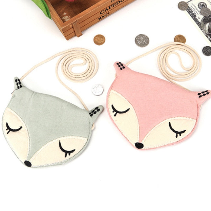 Lovely Children one shoulder bag coin purse cute fox girls messenger bag baby accessories an Perfect gift for Children's - ebowsos