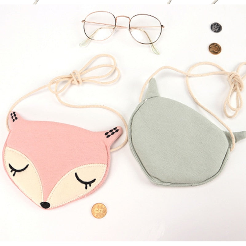 Lovely Children one shoulder bag coin purse cute fox girls messenger bag baby accessories an Perfect gift for Children's - ebowsos